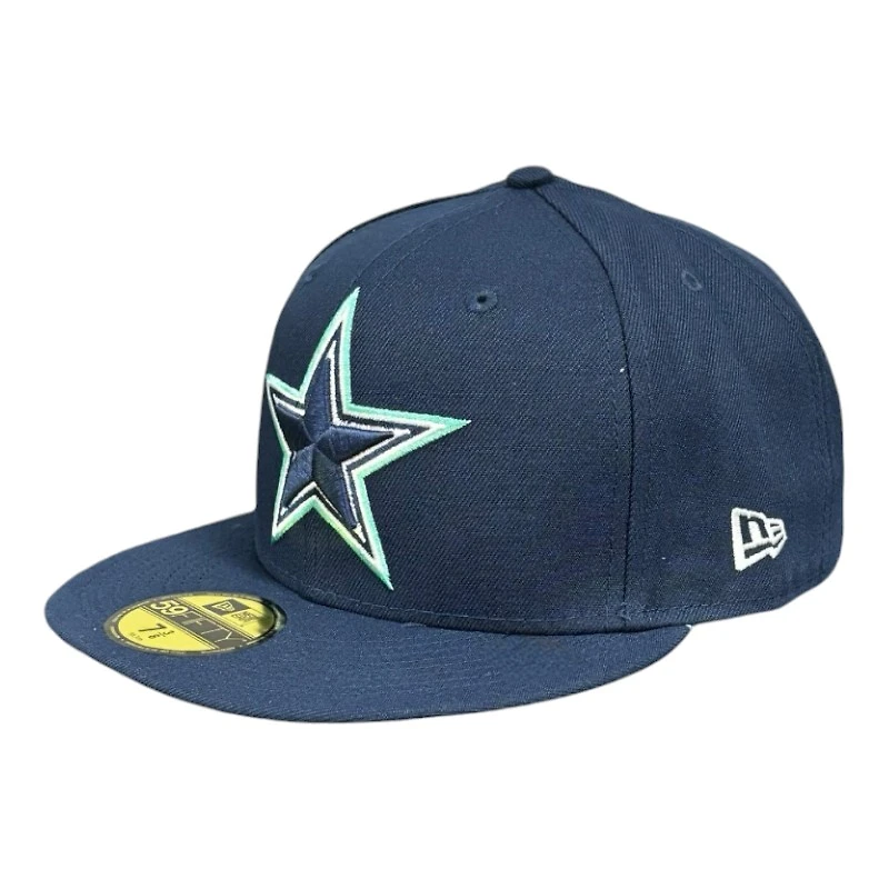 Dallas Cowboys Navy Pro Image Exclusive Super Bowl XXVII Patch Mint Green UV New Era 59FIFTY Fitted Hat