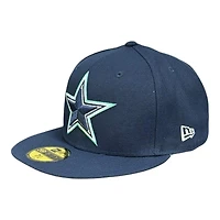 Dallas Cowboys Navy Pro Image Exclusive Super Bowl XXVII Patch Mint Green UV New Era 59FIFTY Fitted Hat