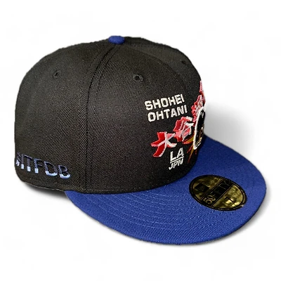 Los Angeles Dodgers Black and Royal Blue Shohei Ohtani ITFDB Patch Gray UV New Era 59FIFTY Fitted Hat
