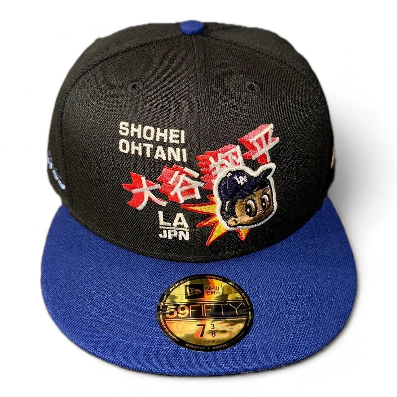 Los Angeles Dodgers Black and Royal Blue Shohei Ohtani ITFDB Patch Gray UV New Era 59FIFTY Fitted Hat