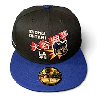 Los Angeles Dodgers Black and Royal Blue Shohei Ohtani ITFDB Patch Gray UV New Era 59FIFTY Fitted Hat