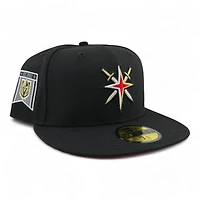 Vegas Golden Knights Black and Gold Est. 2017 Patch Red UV NHL New Era 59FIFTY Fitted Hat