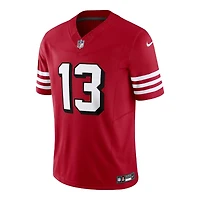 San Francisco 49ers Brock Purdy Scarlet Red Block Numbers Nike Vapor F.U.S.E Limited Jersey