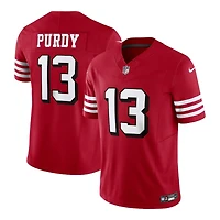 San Francisco 49ers Brock Purdy Scarlet Red Block Numbers Nike Vapor F.U.S.E Limited Jersey