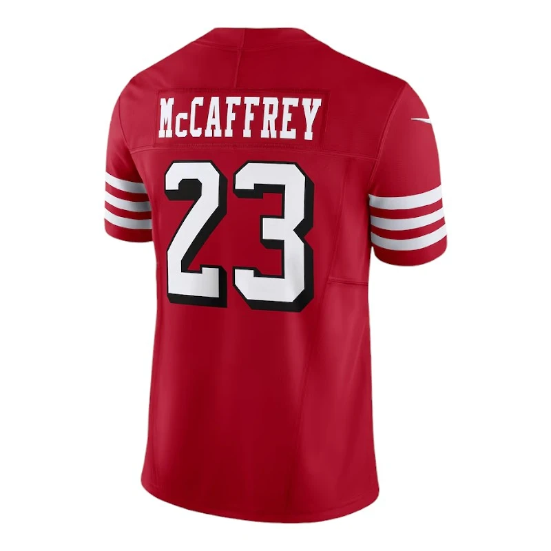 San Francisco 49ers Christian McCaffrey Scarlet Red Block Numbers Nike Vapor F.U.S.E Limited Jersey