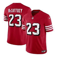 San Francisco 49ers Christian McCaffrey Scarlet Red Block Numbers Nike Vapor F.U.S.E Limited Jersey