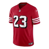 San Francisco 49ers Christian McCaffrey Scarlet Red Block Numbers Nike Vapor F.U.S.E Limited Jersey