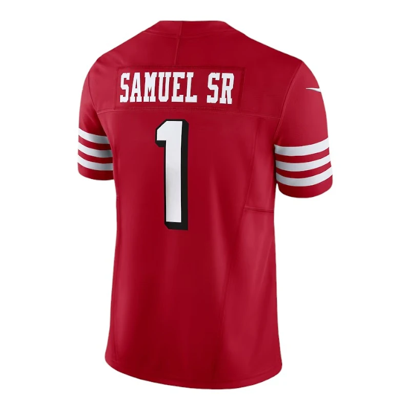 San Francisco 49ers Deebo Samuel Sr Scarlet Red Block Numbers Nike Vapor F.U.S.E Limited Jersey