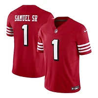 San Francisco 49ers Deebo Samuel Sr Scarlet Red Block Numbers Nike Vapor F.U.S.E Limited Jersey