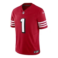 San Francisco 49ers Deebo Samuel Sr Scarlet Red Block Numbers Nike Vapor F.U.S.E Limited Jersey