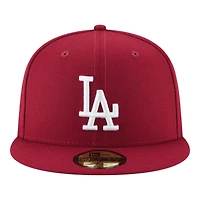 Los Angeles Dodgers Cardinal Red 2024 WS Champs Patch Gray UV New Era 59FIFTY Fitted Hat