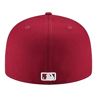 Los Angeles Dodgers Cardinal Red 2024 WS Champs Patch Gray UV New Era 59FIFTY Fitted Hat