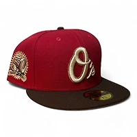 Baltimore Orioles Scarlet and Burnt Wood 50th Anni Patch Gray UV New Era 59FIFTY Fitted Hat