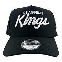 Los Angeles Kings Black Script Logo NHL New Era 9FIFTY A-Frame Snapback Hat