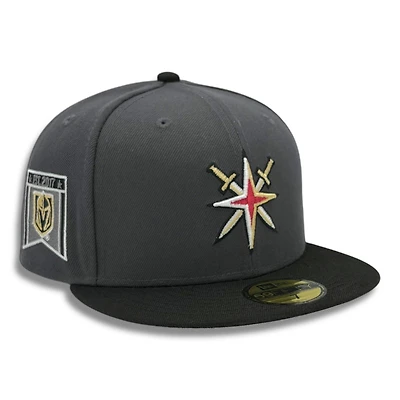 Vegas Golden Knights Graphite and Black Est. 2017 Patch Gray UV New Era 59FIFTY Fitted Hat
