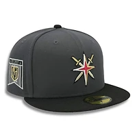 Vegas Golden Knights Graphite and Black Est. 2017 Patch Gray UV New Era 59FIFTY Fitted Hat