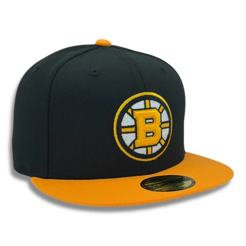 Boston Bruins Black and Yellow Gray UV New Era 59FIFTY Fitted Hat
