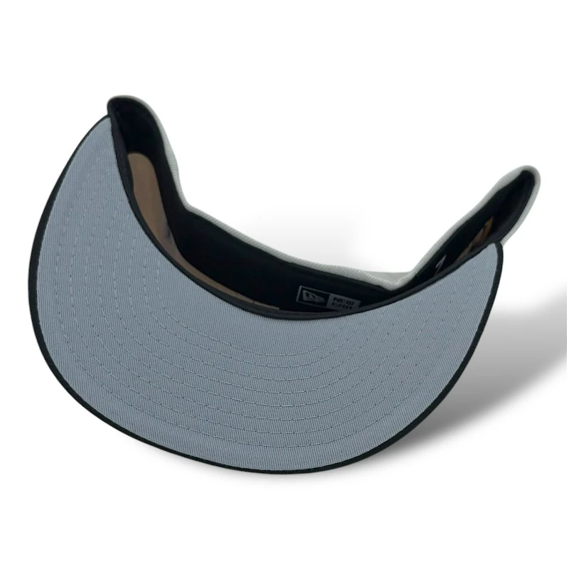 Chicago Blackhawks Stone and Black Team Logo Patch Gray UV New Era 59FIFTY Fitted Hat