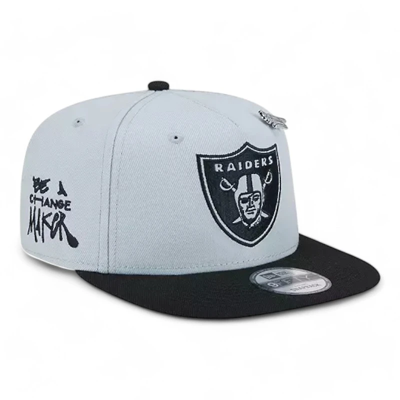 Las Vegas Raiders Gray Inspire Change New Era 9FIFTY A-Frame Snapback Hat