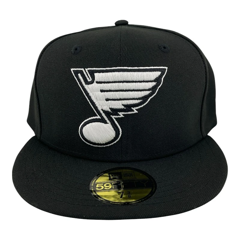 St. Louis Blues Black and White Basic Gray UV New Era 59FIFTY Fitted Hat