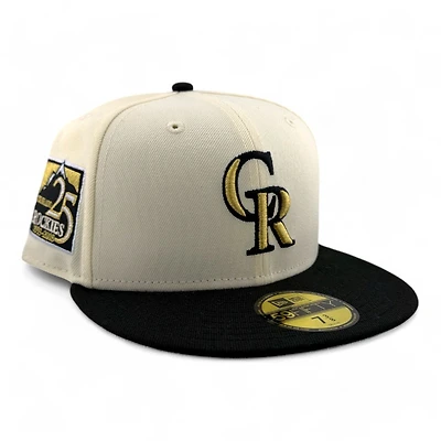 Colorado Rockies Chrome and 25th Anniversary Patch Gray UV New Era 59FIFTY Fitted Hat
