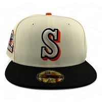 Seattle Mariners Chrome and Black 30th Anniversary Patch Gray UV New Era 59FIFTY Fitted Hat