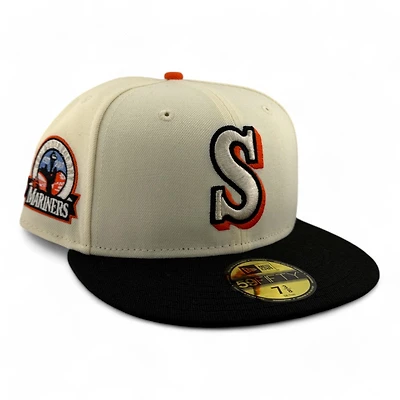 Seattle Mariners Chrome and Black 30th Anniversary Patch Gray UV New Era 59FIFTY Fitted Hat