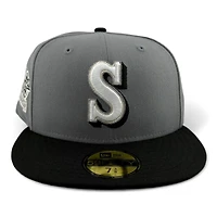 Seattle Mariners Gray and Black 20th Anniversary Patch UV New Era 59FIFTY Fitted Hat