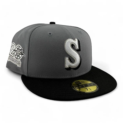 Seattle Mariners Gray and Black 20th Anniversary Patch UV New Era 59FIFTY Fitted Hat