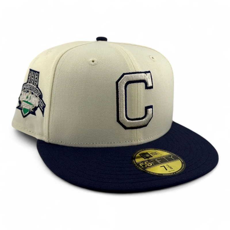 Cleveland Guardians Chrome and Navy 10th Anniversary Patch Gray UV New Era 59FIFTY Fitted Hat