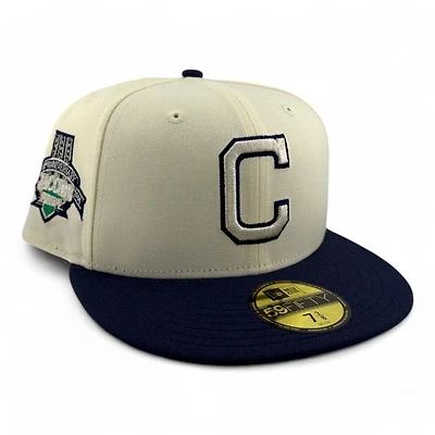 Cleveland Guardians Chrome and Navy 10th Anniversary Patch Gray UV New Era 59FIFTY Fitted Hat