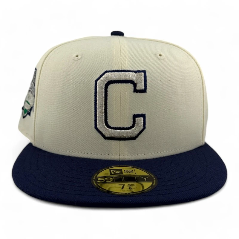 Cleveland Guardians Chrome and Navy 10th Anniversary Patch Gray UV New Era 59FIFTY Fitted Hat