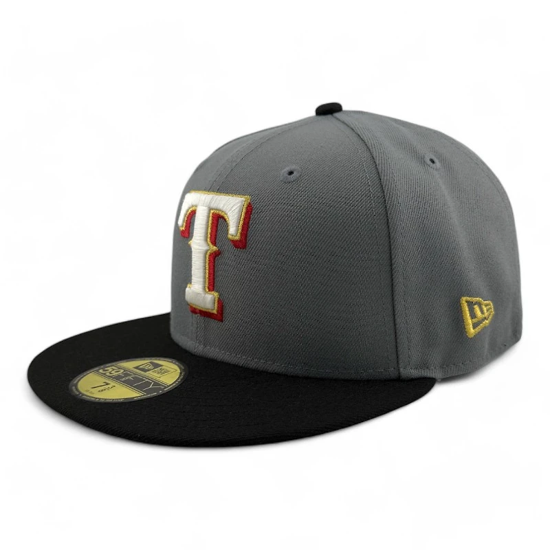 Texas Rangers Gray and Black 40th Anniversary Patch Light Blue UV New Era 59FIFTY Fitted Hat