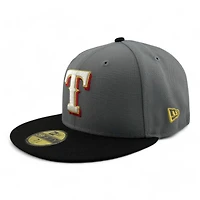 Texas Rangers Gray and Black 40th Anniversary Patch Light Blue UV New Era 59FIFTY Fitted Hat