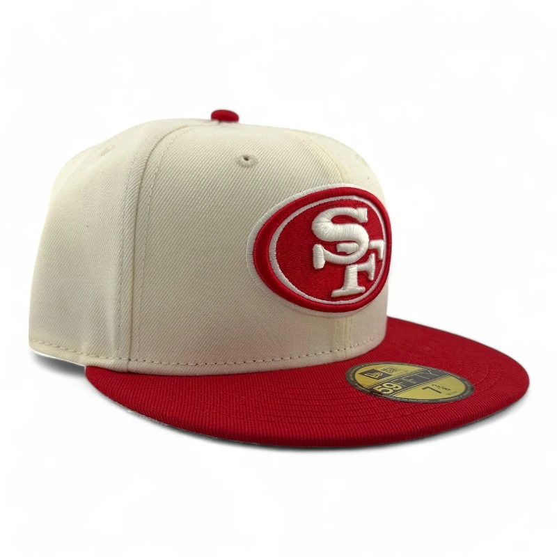 San Francisco 49ers Cream Two Tone Pro Image Sports Exclusive Chrome Collection New Era 59FIFTY Fitted Hat