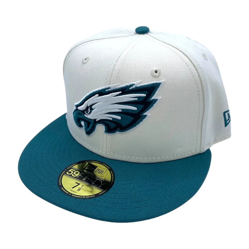 Philadelphia Eagles Cream Two Tone Pro Image Sports Exclusive Chrome Collection New Era 59FIFTY Fitted Hat