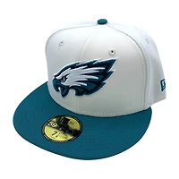 Philadelphia Eagles Cream Two Tone Pro Image Sports Exclusive Chrome Collection New Era 59FIFTY Fitted Hat