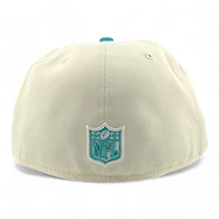 Miami Dolphins Cream Two Tone Pro Image Sports Exclusive Chrome Collection New Era 59FIFTY Fitted Hat