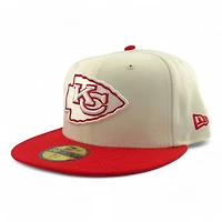 Kansas City Chiefs Cream Two Tone Pro Image Sports Exclusive Chrome Collection New Era 59FIFTY Fitted Hat