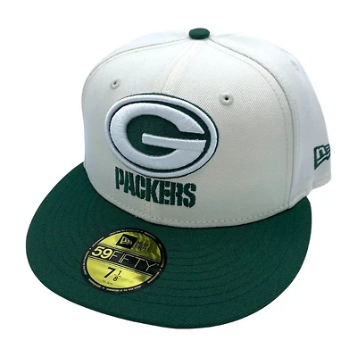 Green Bay Packers Cream Two Tone Pro Image Sports Exclusive Chrome Collection New Era 59FIFTY Fitted Hat