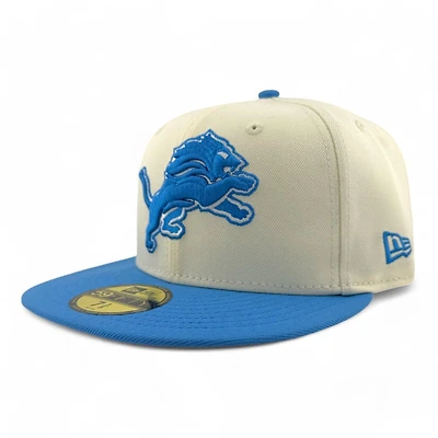 Detroit Lions Cream Two Tone Pro Image Sports Exclusive Chrome Collection New Era 59FIFTY Fitted Hat