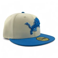 Detroit Lions Cream Two Tone Pro Image Sports Exclusive Chrome Collection New Era 59FIFTY Fitted Hat