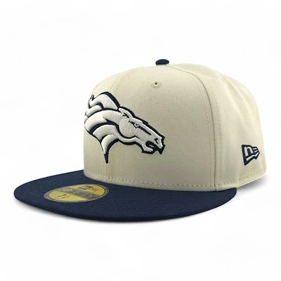 Denver Broncos Cream Two Tone Pro Image Sports Exclusive Chrome Collection New Era 59FIFTY Fitted Hat