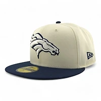 Denver Broncos Cream Two Tone Pro Image Sports Exclusive Chrome Collection New Era 59FIFTY Fitted Hat