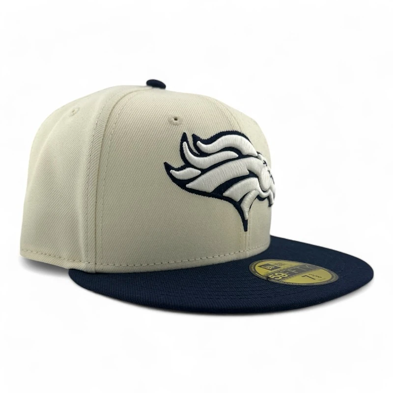 Denver Broncos Cream Two Tone Pro Image Sports Exclusive Chrome Collection New Era 59FIFTY Fitted Hat