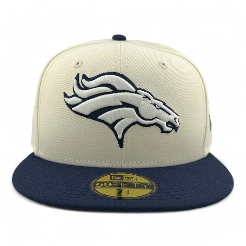 Denver Broncos Cream Two Tone Pro Image Sports Exclusive Chrome Collection New Era 59FIFTY Fitted Hat
