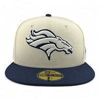Denver Broncos Cream Two Tone Pro Image Sports Exclusive Chrome Collection New Era 59FIFTY Fitted Hat