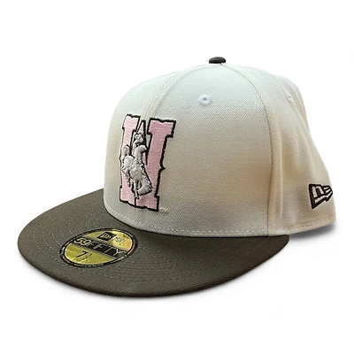Wyoming Cowboys Chrome and Brown with Pink UV NCAA New Era 59FIFTY Fitted Hat