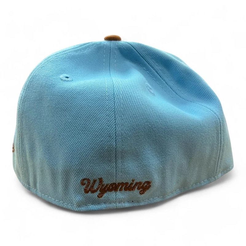 Wyoming Cowboys Light Blue and Brown Two Tone NCAA New Era 59FIFTY Fitted Hat