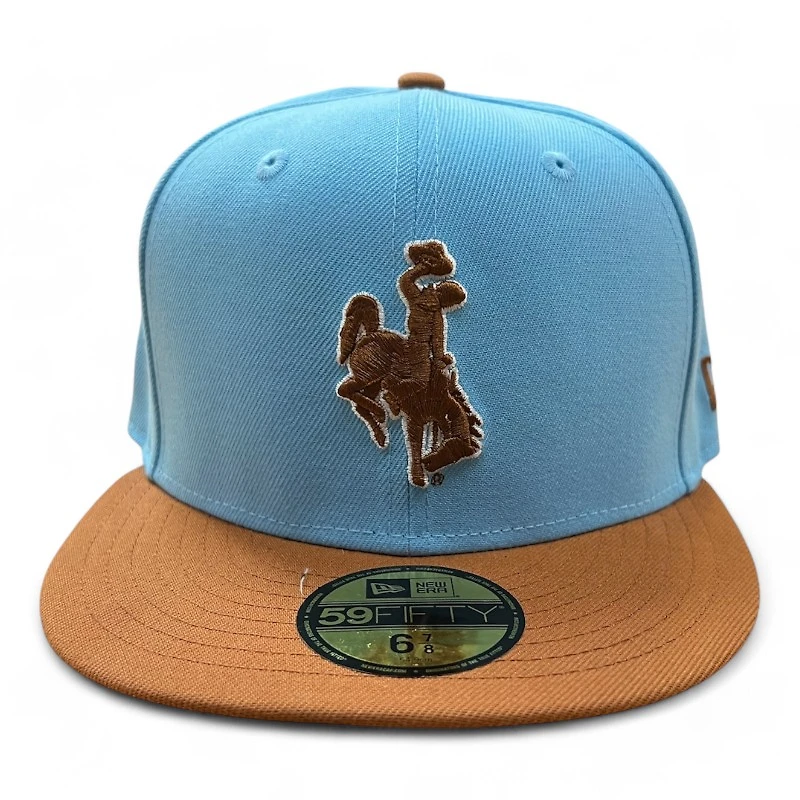 Wyoming Cowboys Light Blue and Brown Two Tone NCAA New Era 59FIFTY Fitted Hat